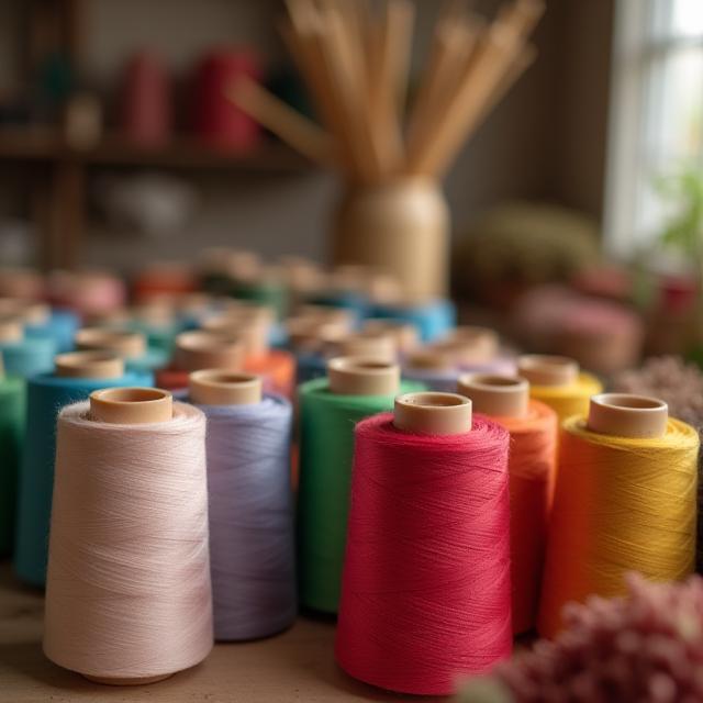 Spools of thread in atelier